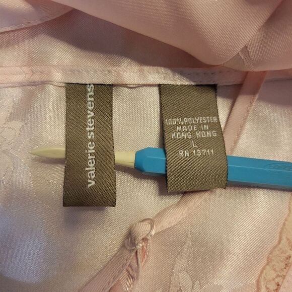 Valerie Stevens Y2K Light Pink Floral Jacquard Satin Cami Feminine Coquettegirl - Picture 5 of 7